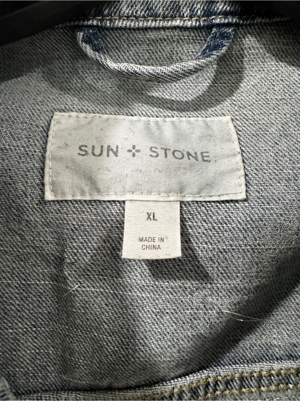 Sun + Stone Gray Embellished Denim Jean Jacket - Picture 7 of 7